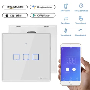 SONOFF T2 UK 3-Gang Touch Switch - White - Original in Bangladesh