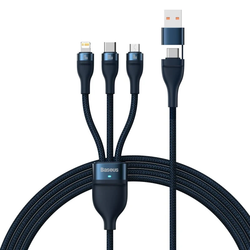 Baseus Two-for-Three Charging Cable - Blue - Original in Bangladesh