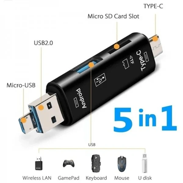 Multifunction OTG Card Reader- Type-C/USB /Micro USB/micro SD Memory Card Reader - Original in Bangladesh