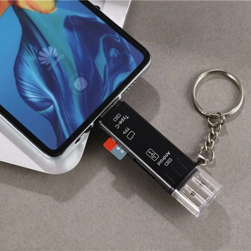 Multifunction OTG Card Reader- Type-C/USB /Micro USB/micro SD Memory Card Reader - 8