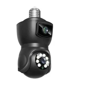 V380 E9 Dual Lens Bulb Camera Black - Original in Bangladesh