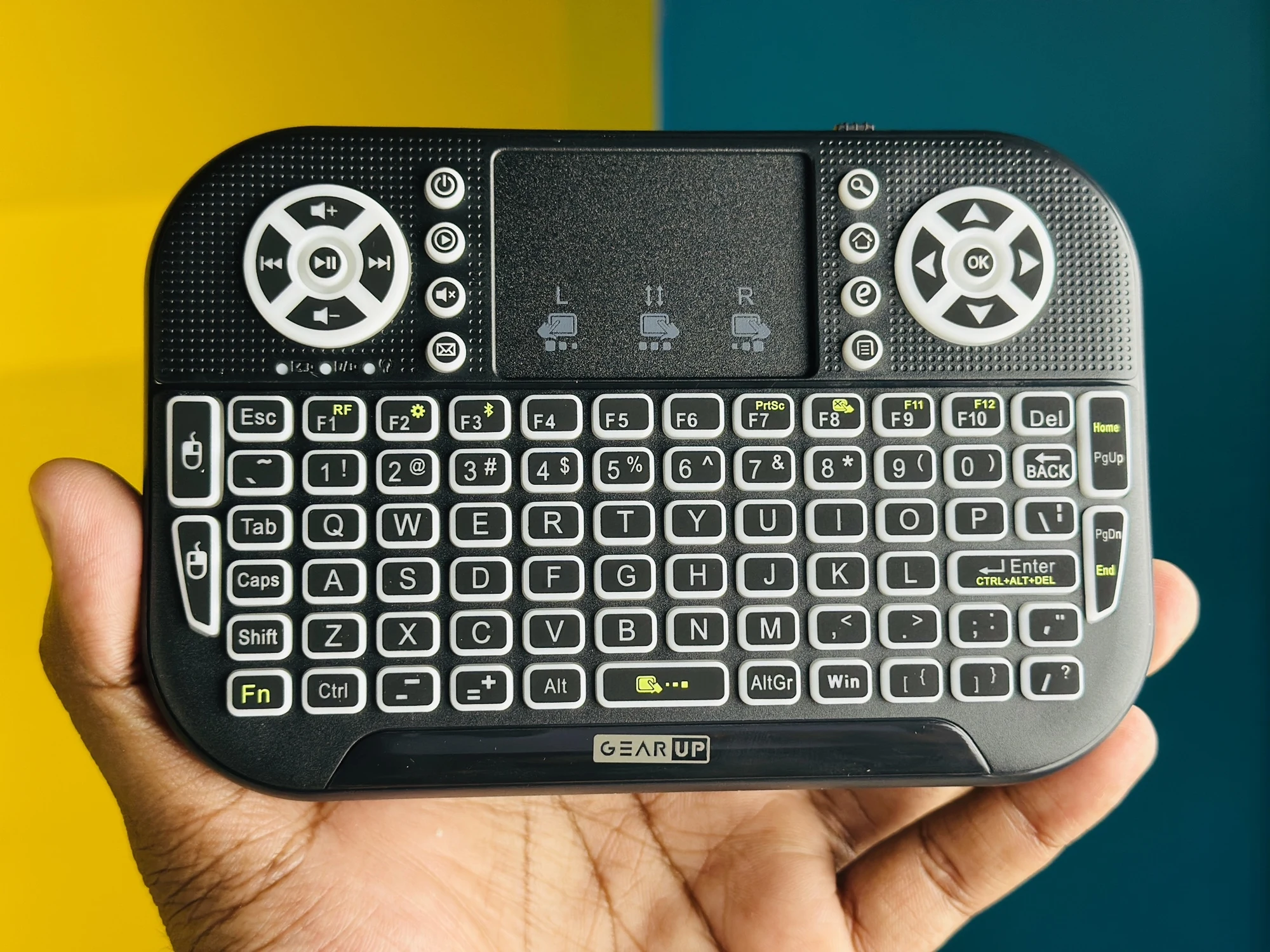 GearUP MK20 2.4GHz + Wireless Dual Mode RGB Backlit Rechargeable Mini Portable Keyboard With Touchpad - 25