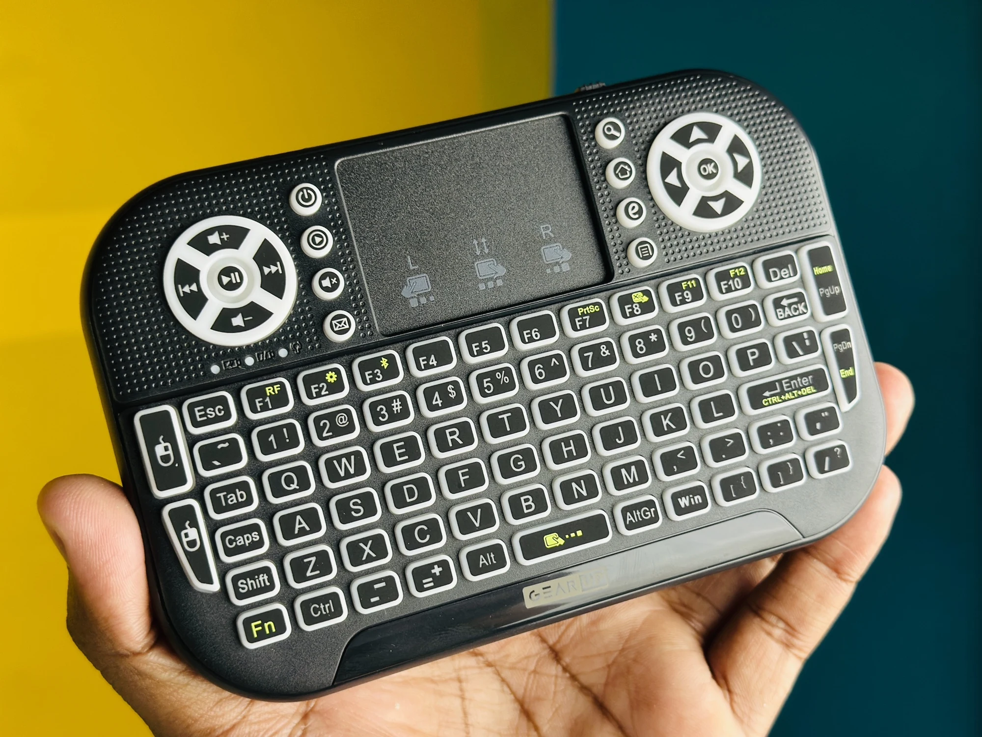 GearUP MK20 2.4GHz + Wireless Dual Mode RGB Backlit Rechargeable Mini Portable Keyboard With Touchpad - 26