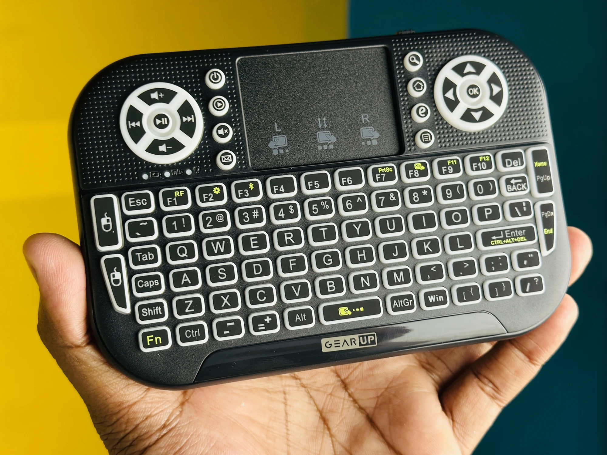 GearUP MK20 2.4GHz + Wireless Dual Mode RGB Backlit Rechargeable Mini Portable Keyboard With Touchpad - 27