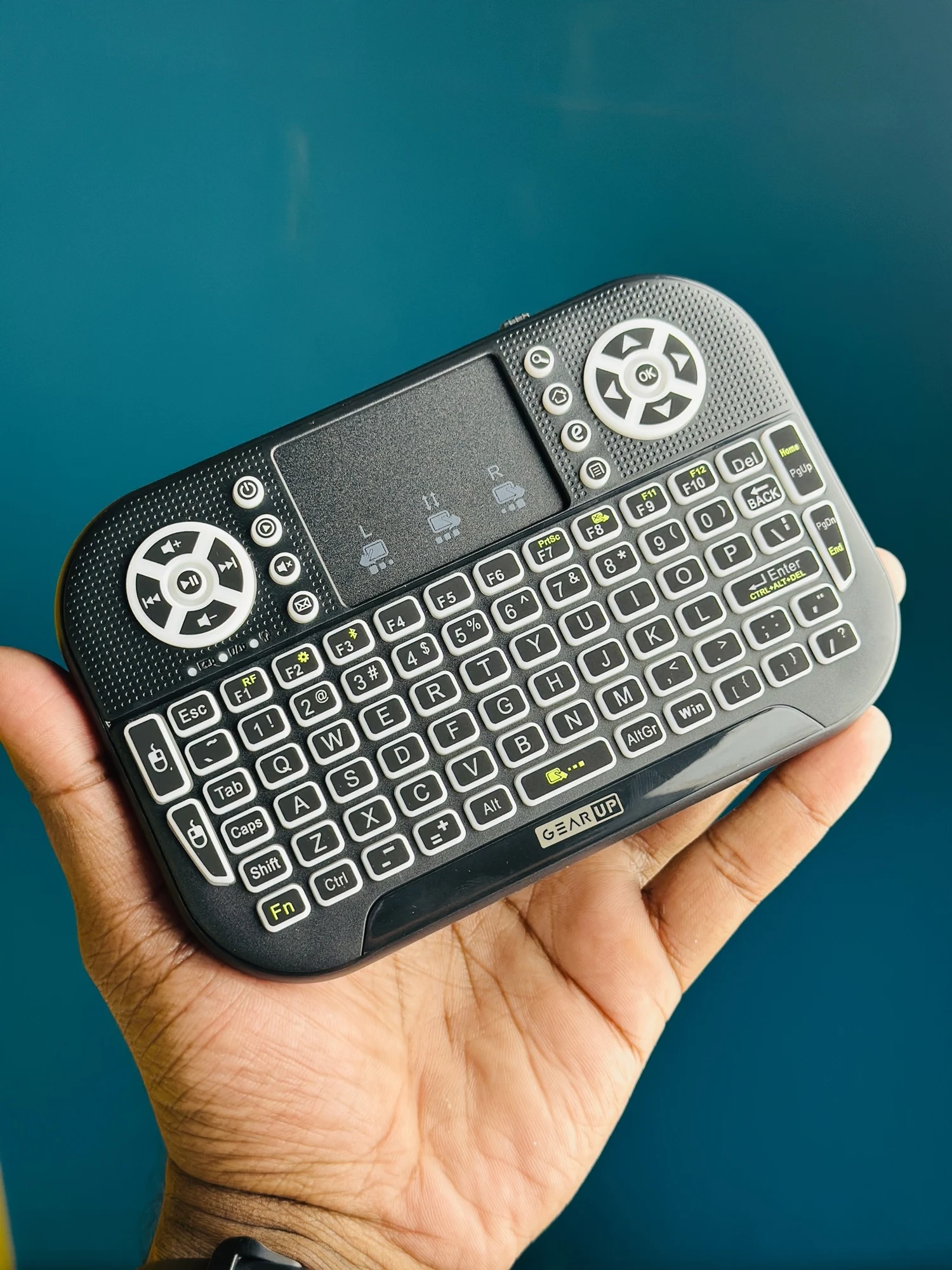 GearUP MK20 2.4GHz + Wireless Dual Mode RGB Backlit Rechargeable Mini Portable Keyboard With Touchpad - 31