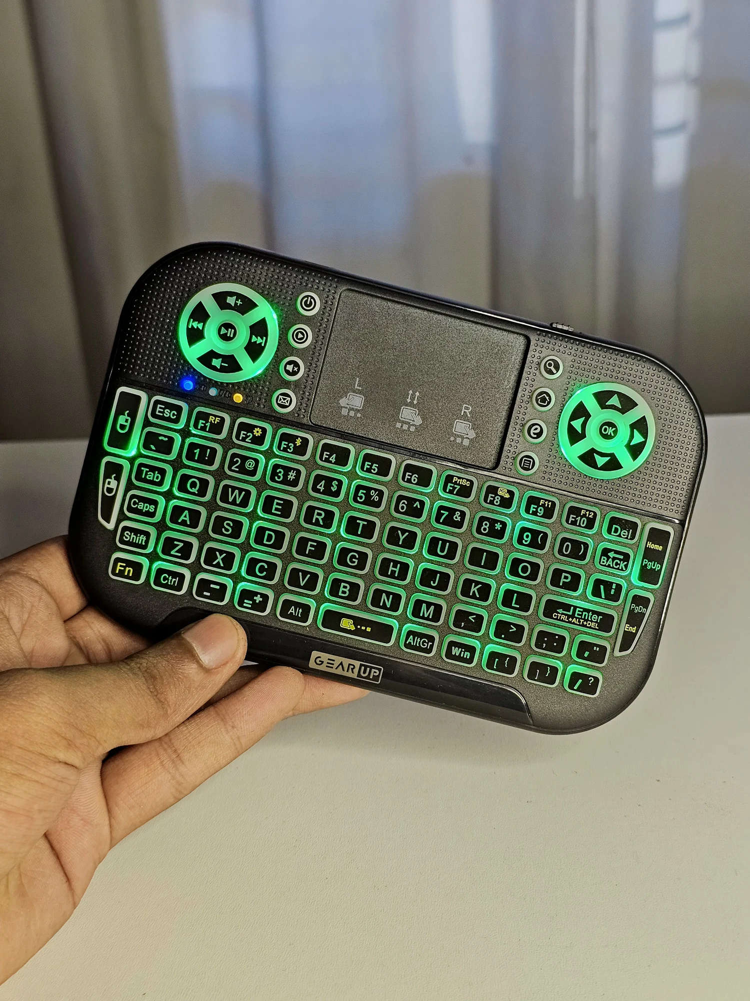 GearUP MK20 2.4GHz + Wireless Dual Mode RGB Backlit Rechargeable Mini Portable Keyboard With Touchpad - 33