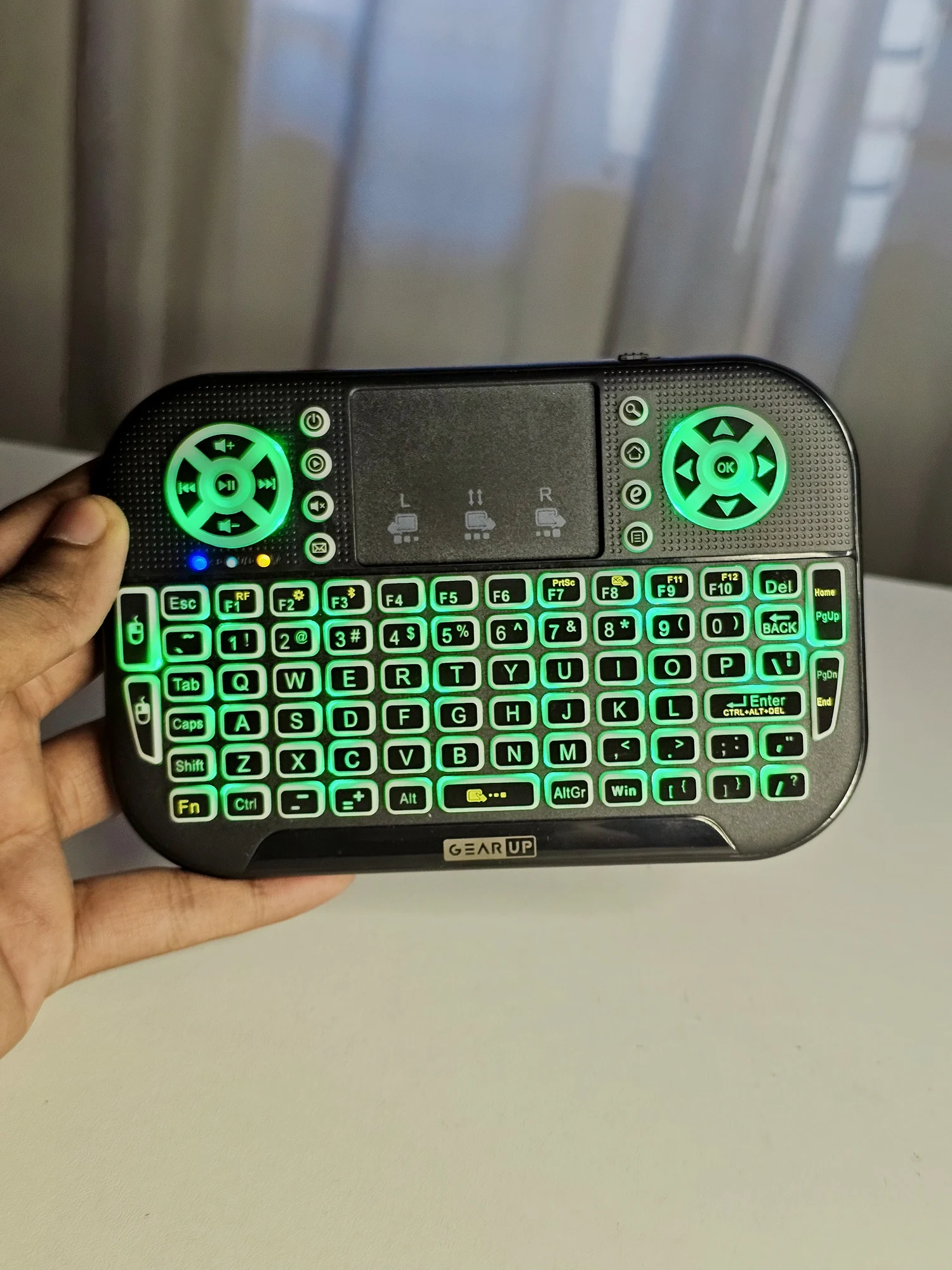 GearUP MK20 2.4GHz + Wireless Dual Mode RGB Backlit Rechargeable Mini Portable Keyboard With Touchpad - 34