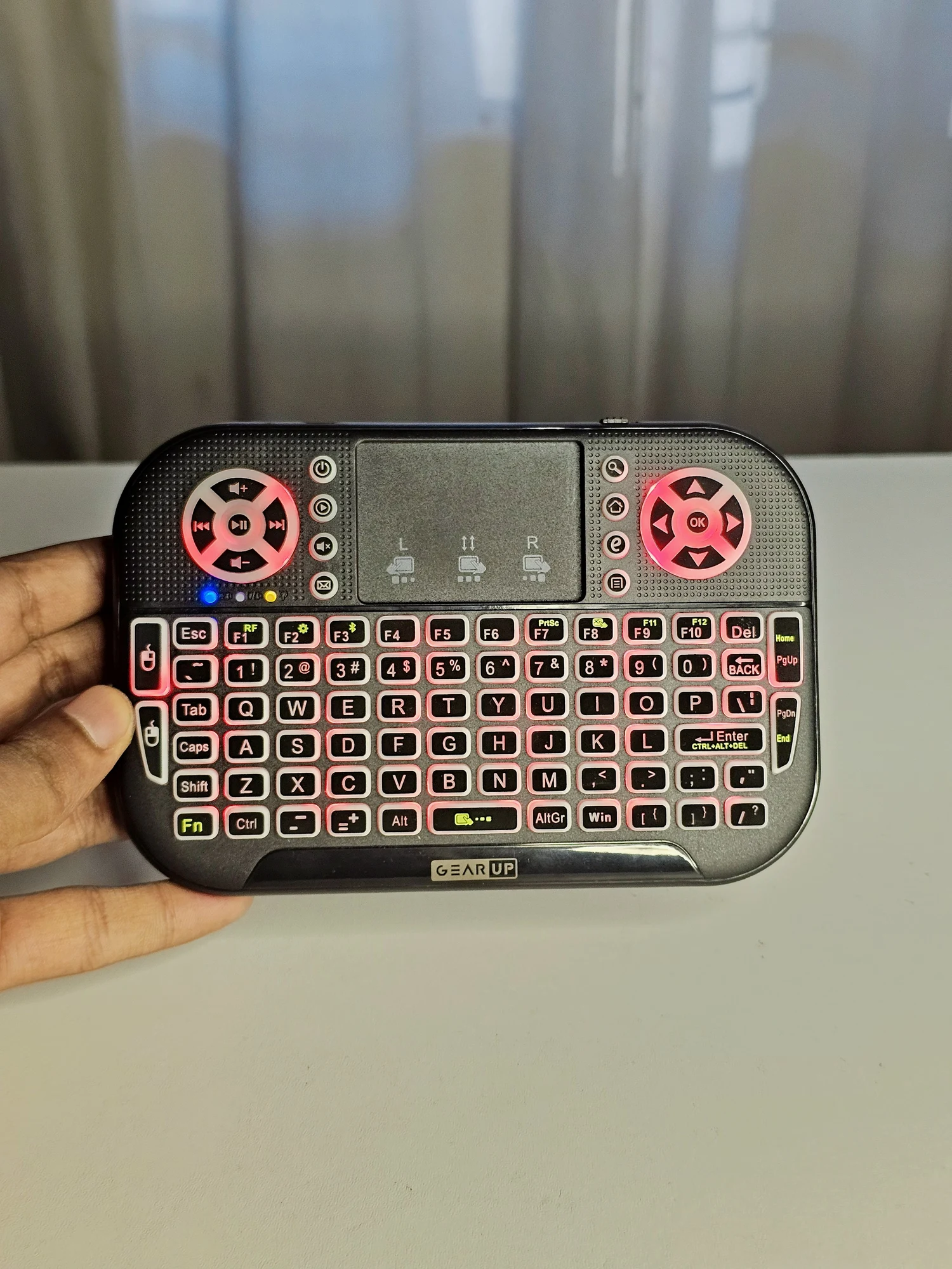 GearUP MK20 2.4GHz + Wireless Dual Mode RGB Backlit Rechargeable Mini Portable Keyboard With Touchpad - 36