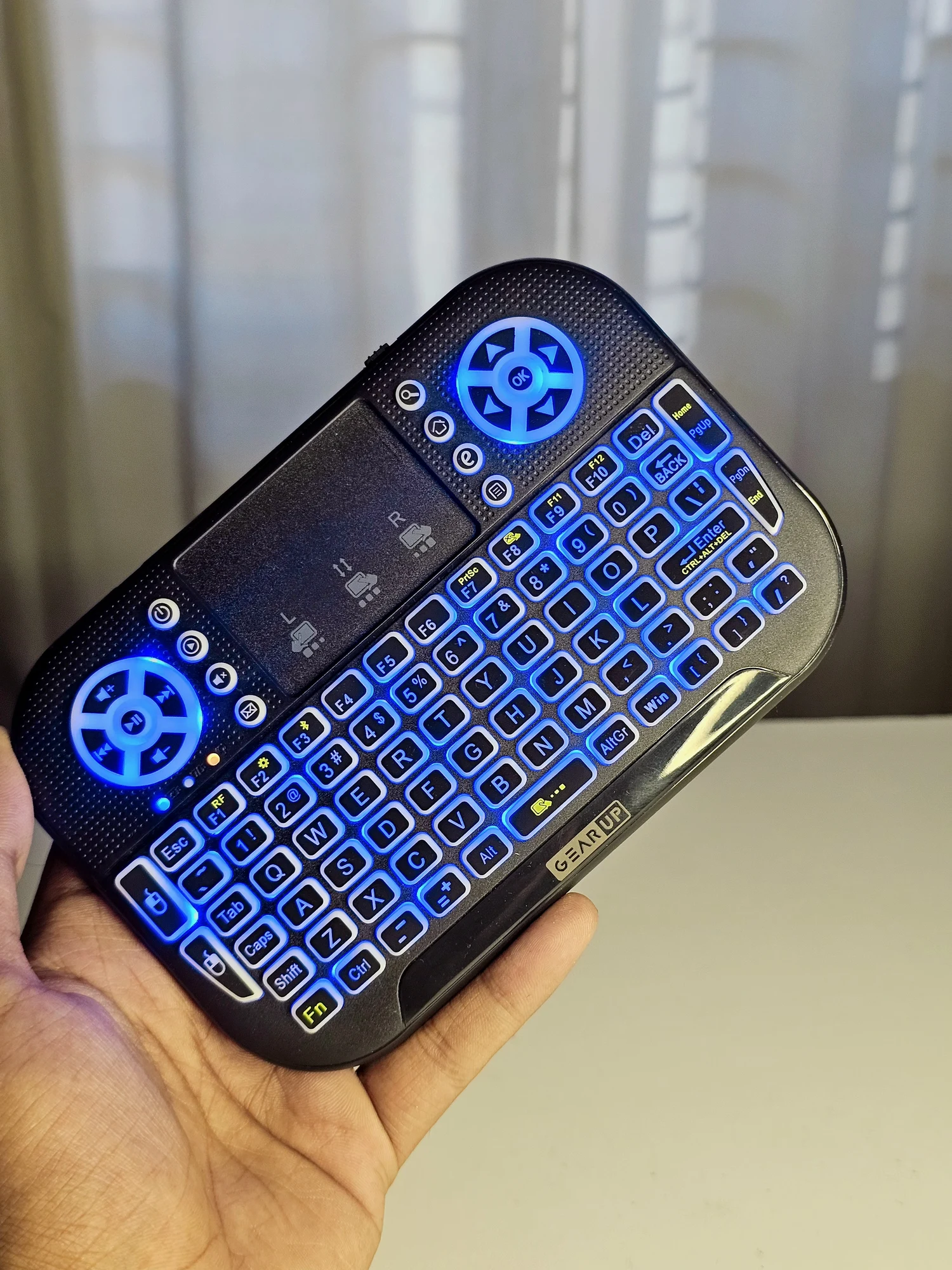 GearUP MK20 2.4GHz + Wireless Dual Mode RGB Backlit Rechargeable Mini Portable Keyboard With Touchpad - 38