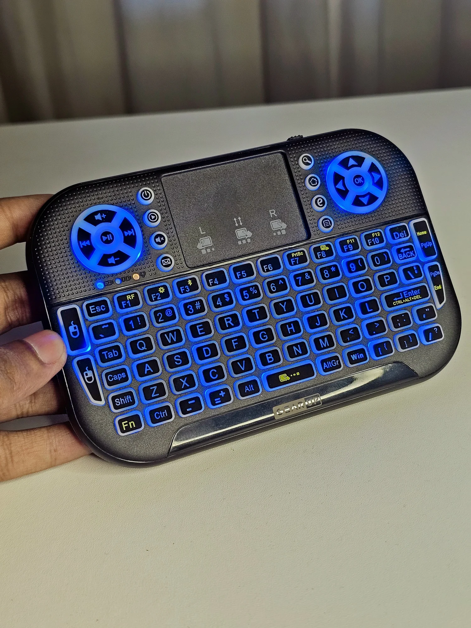 GearUP MK20 2.4GHz + Wireless Dual Mode RGB Backlit Rechargeable Mini Portable Keyboard With Touchpad - 40