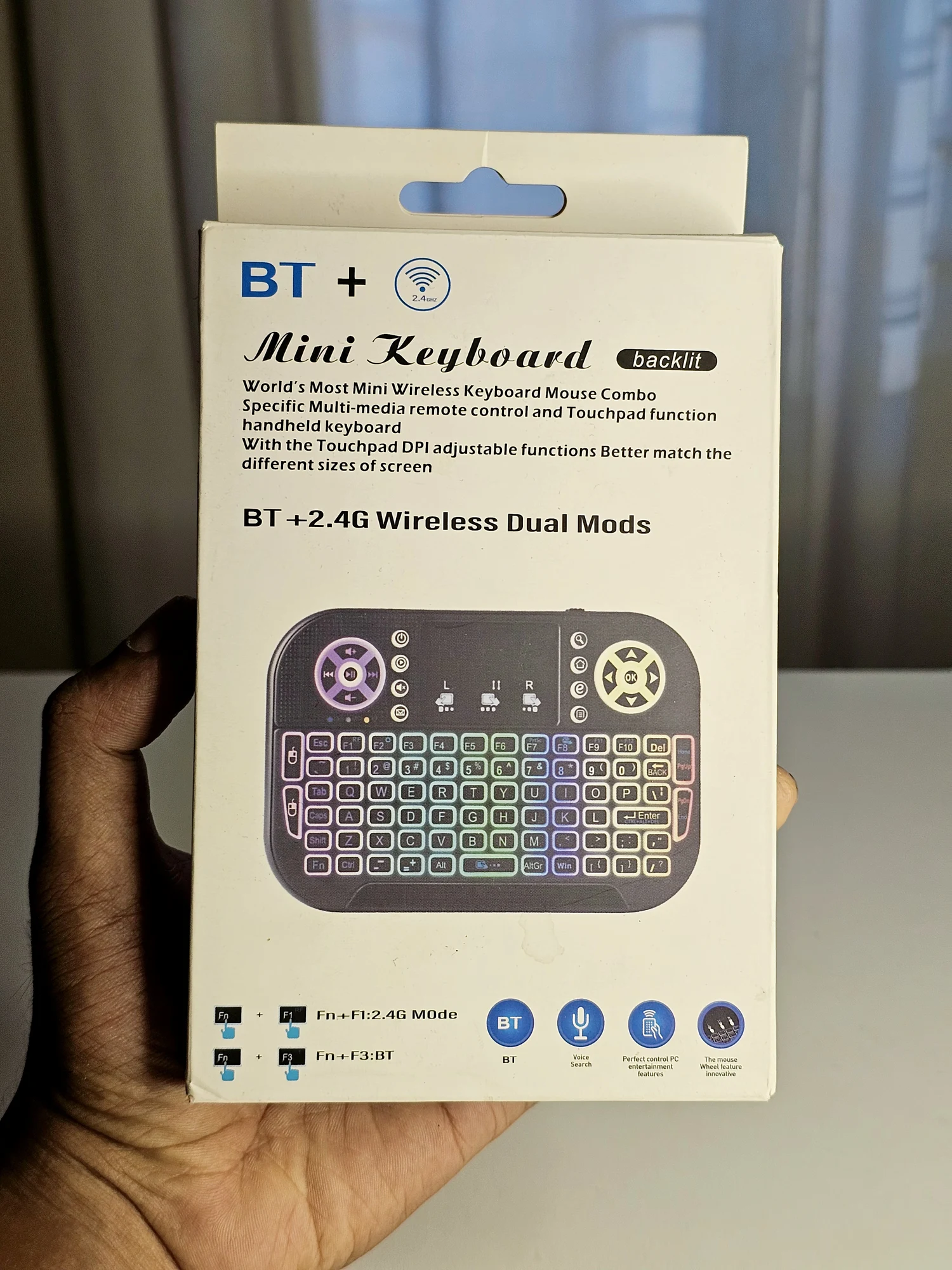 GearUP MK20 2.4GHz + Wireless Dual Mode RGB Backlit Rechargeable Mini Portable Keyboard With Touchpad - 41