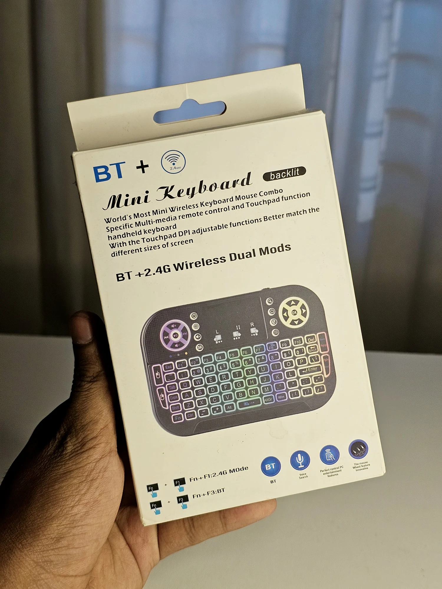 GearUP MK20 2.4GHz + Wireless Dual Mode RGB Backlit Rechargeable Mini Portable Keyboard With Touchpad - 42