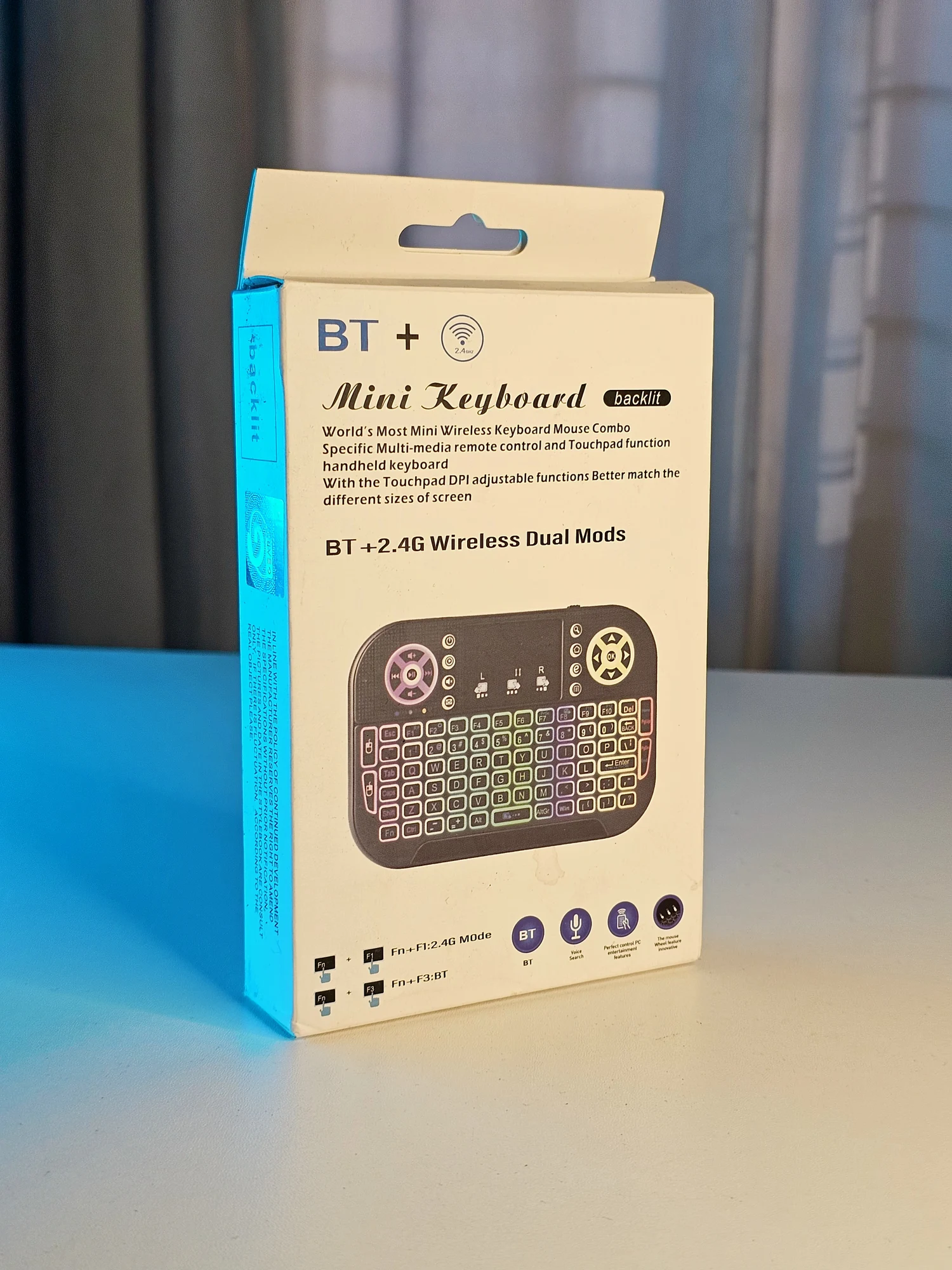 GearUP MK20 2.4GHz + Wireless Dual Mode RGB Backlit Rechargeable Mini Portable Keyboard With Touchpad - 46