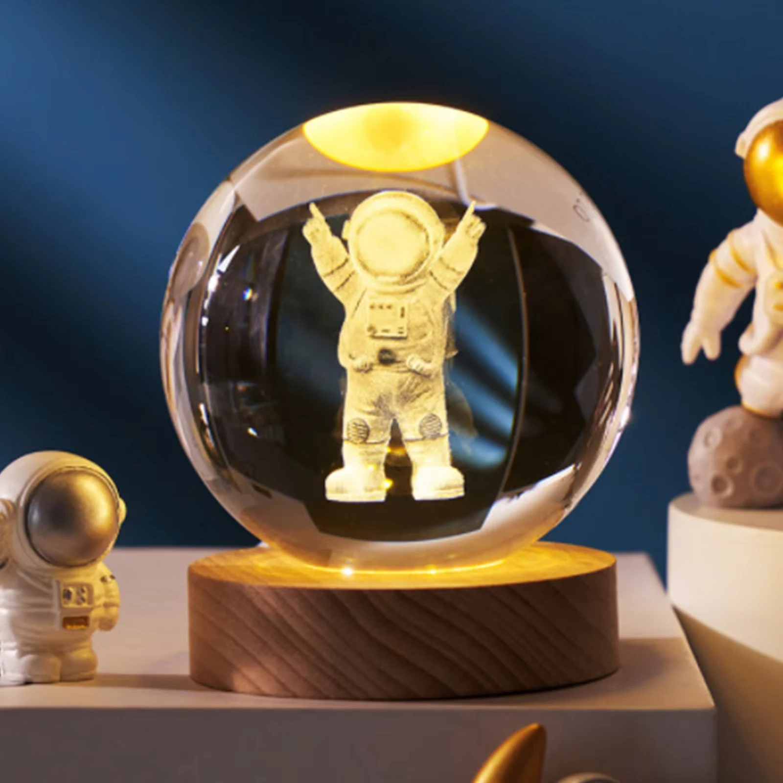 3D Crystal Ball - Astronaut (7 Color Base) - Original in Bangladesh