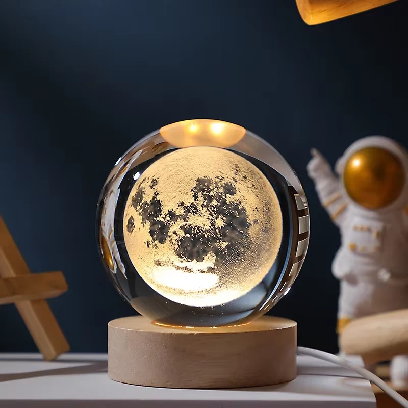 3D Crystal Ball - Moon (7 Color Base) - Original in Bangladesh