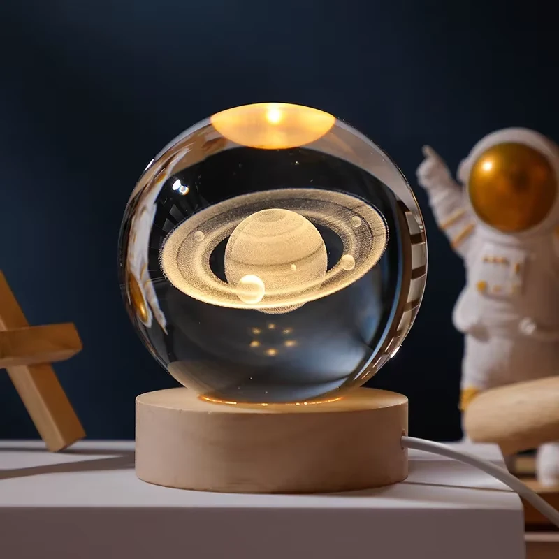 3D Crystal Ball - Saturn (7 Color Base) - Original in Bangladesh