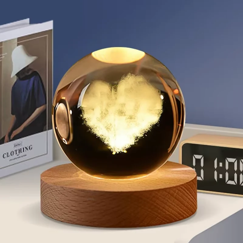 3D Crystal Ball - Cloud Love Shape (7 Color Base) - Original in Bangladesh