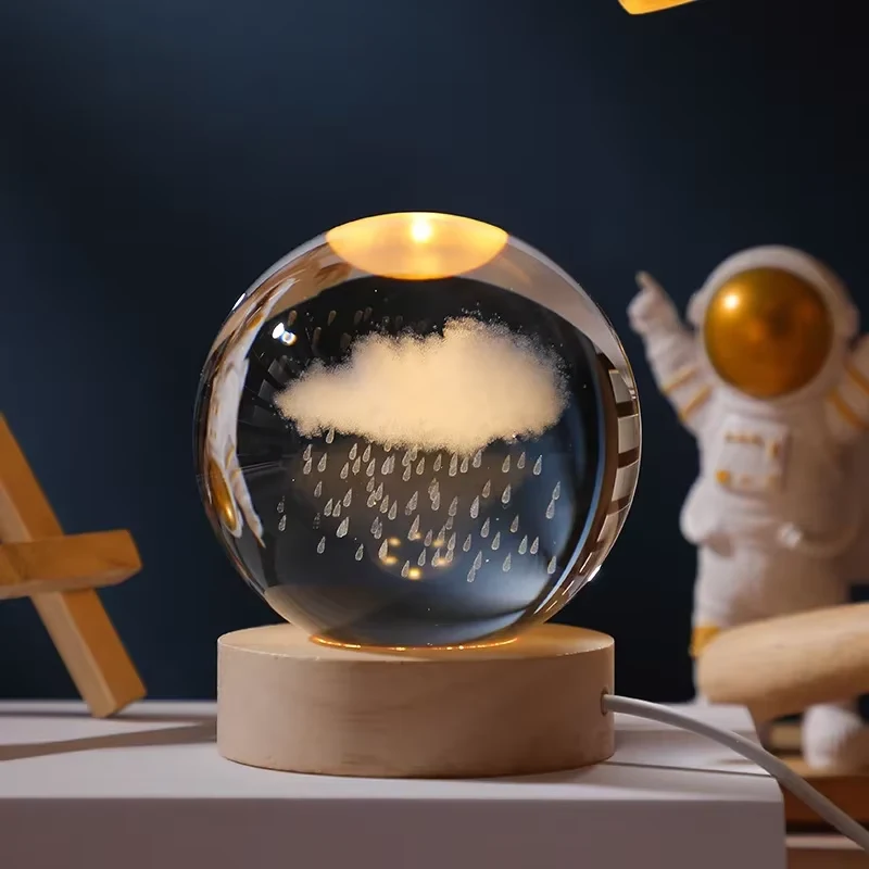 3D Crystal Ball - Rain Cloud (7 Color Base) - Original in Bangladesh