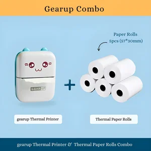 GearUP Thermal Printer and 5 Paper Rolls Blue - Original in Bangladesh