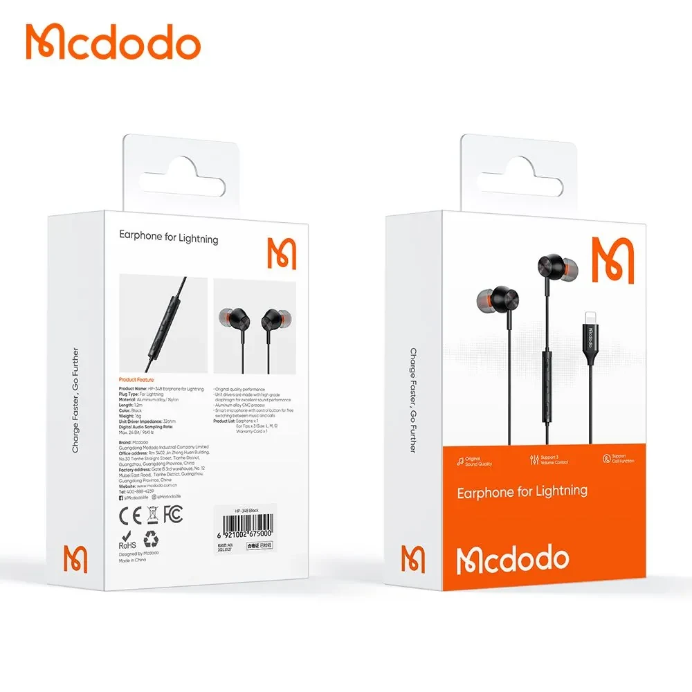 Mcdodo HP-3480 Lightning Earphone - 2