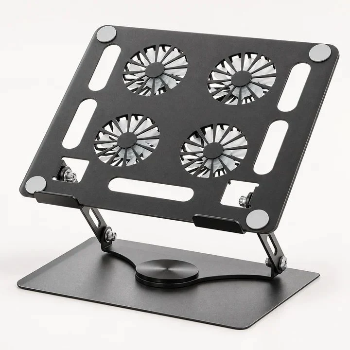 YL-912 Ergonomic Quad-Fan 360° Rotating Laptop Cooler Stand - Original in Bangladesh